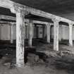 General view inside block 3 at ground floor level (wooden columns 0.30m square with 0.04m chamfer)