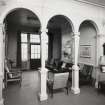 Interior, general view of East entrance hall of Bevan House from West.