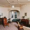 Interior, general view of television lounge in South East room of Bevan House from West.