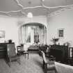 Interior, general view of television lounge in South East room of Bevan House from West.