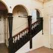 Interior, general view of entrance hall and staircase in South Craig Villa from South.