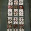 Interior. Nave. View of stained glass window