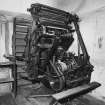 Interior.
View of back of 'Linotype' hot metal typesetting machine.