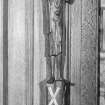 Interior.
Church hall, detail of carved wooden figure of St. Andrew