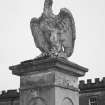 Statue plinth, surmounted by eagle, detail