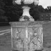 Northern ornamental urn on heraldic plinth