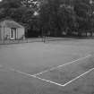 Tennis court and changing pavilion