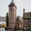 View of Well Court, hall and clock tower