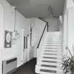 Interior. View of entrance lobby from North East showing original stair to galleries and original entrance to worship space
