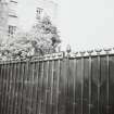 Doune Terrace, exterior.
Detail of garden fence.