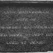 Detail of inscription ("Anne Bannerman wife of Charles Bannerman")