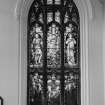 Interior. View of stained glass window