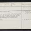 Mains of Forglen, NJ65SE 17, Ordnance Survey index card, page number 1, Recto