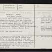 Dunecht House, NJ70NE 9, Ordnance Survey index card, Recto