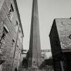 View of boiler house chimney.