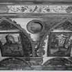 Interior. Painted gallery, detail of painted panels.
