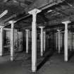 Glasgow, 65-73 James Watt Street, Warehouses, Interior.
General view of fluted cast-iron columns in South position from North-East.
(Columns 0.18m diameter at base and 2.17 high).