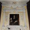 Interior.
Detail of Library overmantle with portrait of Sir David Dalrymple and his son James by Sir John de Medina.