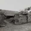 View of cattle court at E side of farm