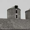 Detailed view of concrete silage towers