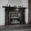 1st. floor, South bedroom, interior detail of fireplace.