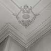 Interior.
View of plasterwork ceiling in drawing room.