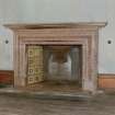 Interior.
View of fireplace in dining room.
