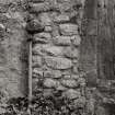 Detail of blocked opening showing junction of 17th and 19th century buildings.
