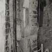 Interior.
Detail of stonework in ground floor central room showing exposed window reveal.