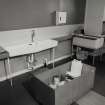 Interior.
Detail showing specimen craft sinks.