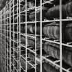 Interior.
View in duty free warehouse showing typical racked storage for barrels.