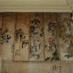 Interior.
Detail of Chinese prints/paintings on walls.
Ink and paint on paper.