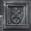 Detail of armorial panel dated 1886.