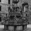 Courtyard, fountain, view from south west