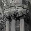 Main W doorway, detail of capitals on S side