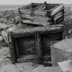 Detail of concrete block holders at S end of barrier.