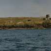 Searchlights, gun emplacement and battery observation post, view from sea to S