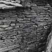 Detail of W wall, showing straight joint corresponding with partition between byre and barn.