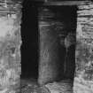 Inteiror.
Barn, detail of grain store in SW angle.