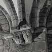 Interior.  Nave, S aisle, detail of corbel carved in the shape of a head