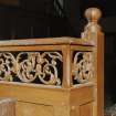 Detail of woodwork in front of pulpit