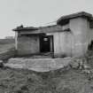 View of NW gun-emplacement from SW showing entrance to access corridor to Battery Observation Post.