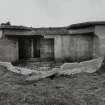 View of NW gun-emplacement from SW showing gun holdfast and entrance to corridor to Battery OBservation Post.