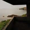 Interior view of SW searchlight emplacement looking N across the 'light' platform to Sullom Voe