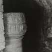 Interior.
Main stair, detail of carved newel.