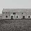 View of threshing barn from S, note the former kiln on the left of the two-storeyed range