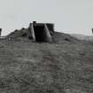 View of S bunker from W with remains of wooden mast.