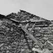 Interior. Pund, detail of raised section of walling in north west corner