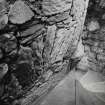 Castle Stalker, interior.
Detail of stair newel 'swelling' and relieving arch, on first floor.