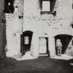 Castle Stalker.
View inside castle (before restoration).